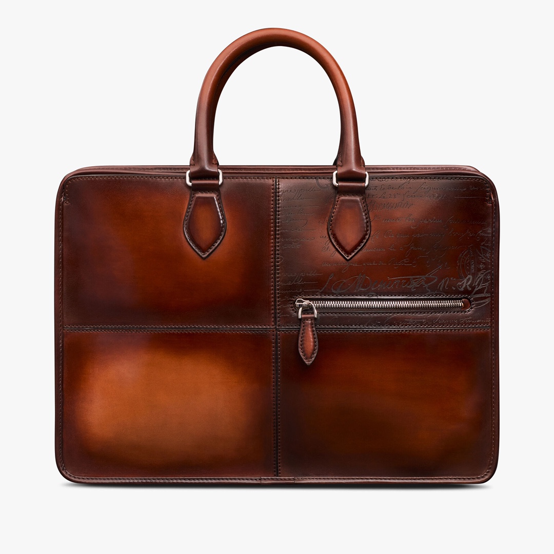 BERLUTI UN JOUR SCRITTO LEATHER BRIEFCASE CACAO INTENSO  1_JOUR_NEO-V84