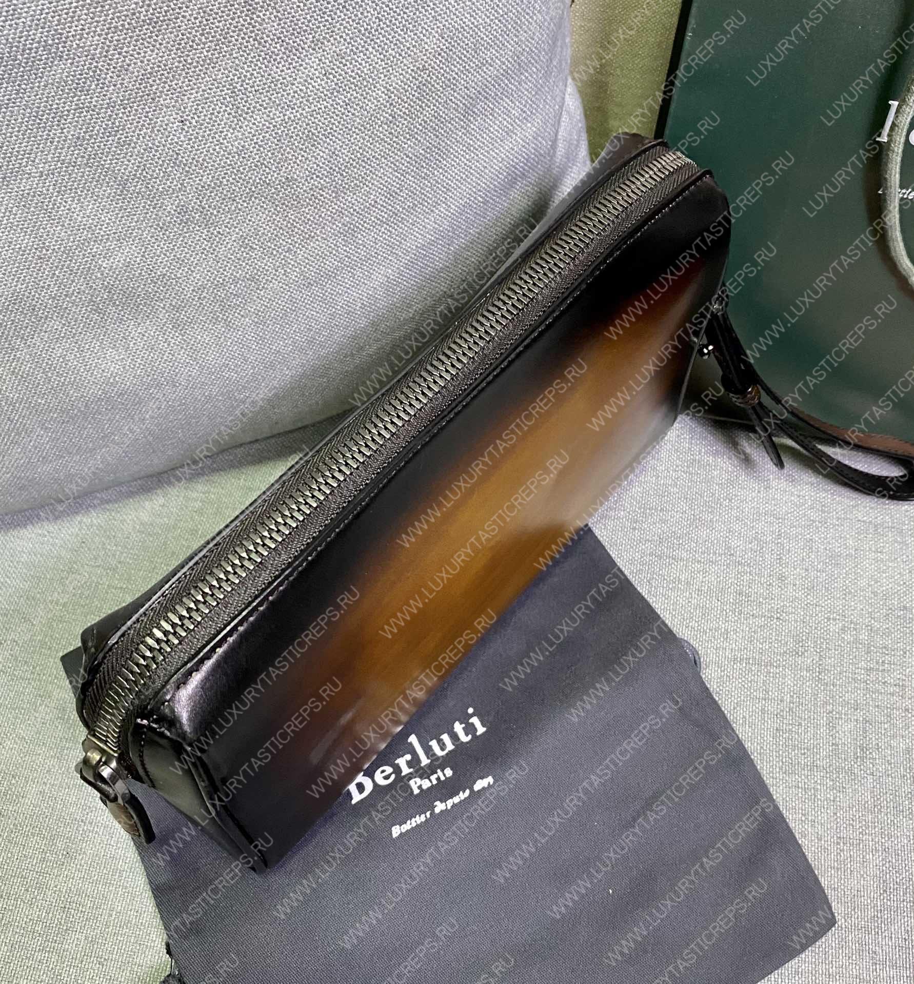 BERLUTI VOLUME STRAP CLUTCH ROSEWOOD NINO_VOLUME_STRAP_NEO-V2