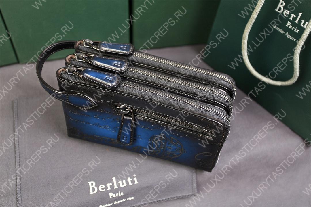 BERLUTI TIRIWA SCRITTO LEATHER POUCH BLUE TIRIWA_NEO-JOUR-V2