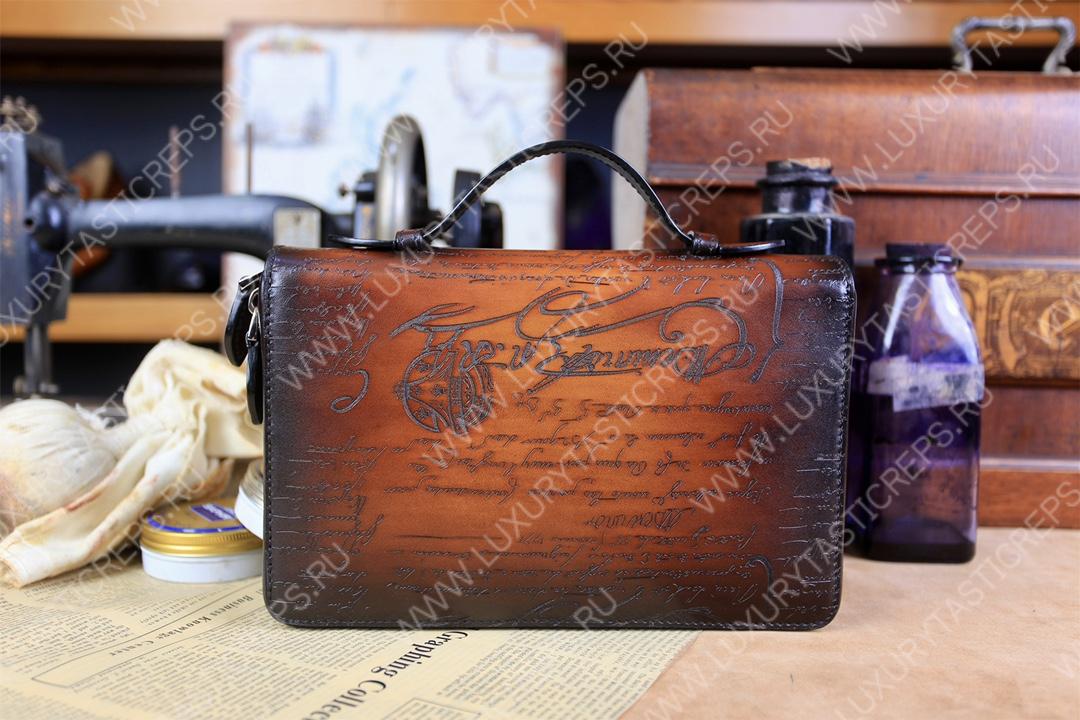 BERLUTI NINO TGM SCRITTO CLUTCH INTENSE COCOA NINO_TGM_NEO-V2