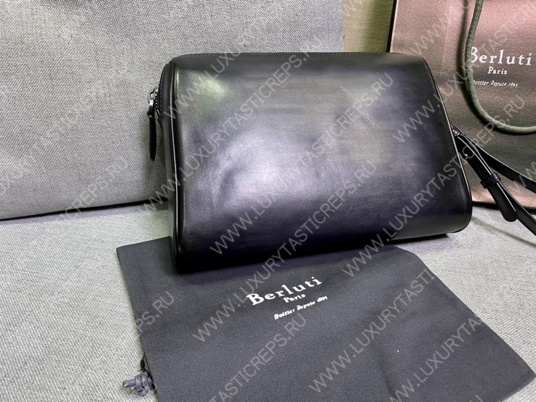 BERLUTI TERSIO SCRITTO POUCH BLACKGREY TERSIO_NEO-JOUR-V84