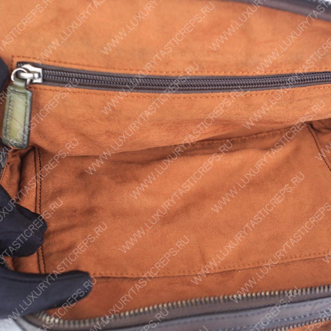 BERLUTI SCRITTO LEATHER POUCH RED BROWN 6783A9