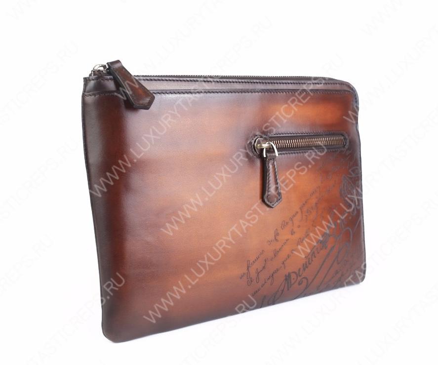 BERLUTI VENEZIA SCRITTO CLUTCH LIGHT BROWN NINO_TGM_NEO-V2
