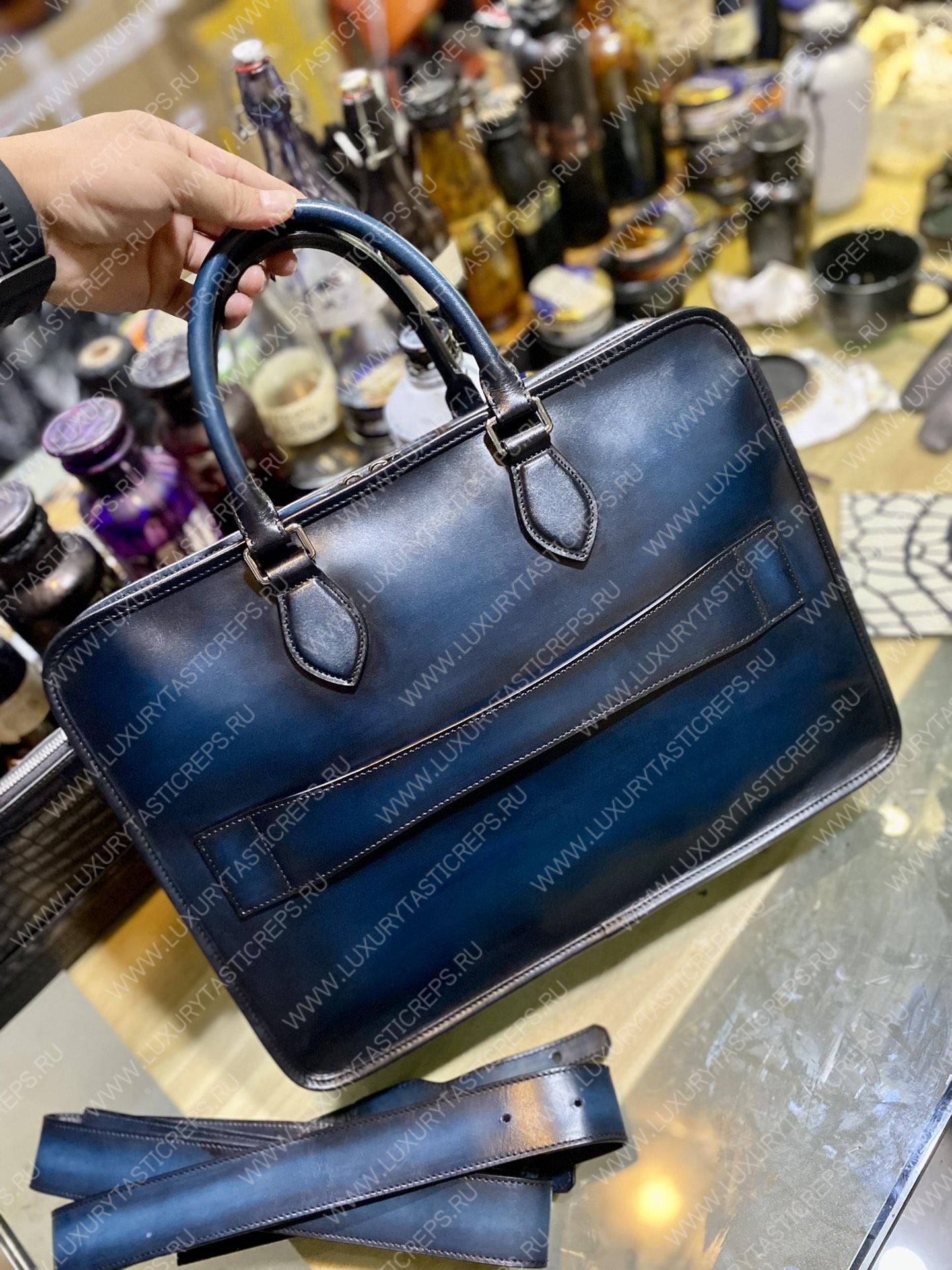 BERLUTI DEUX JOUR BAG BLUE S88996V