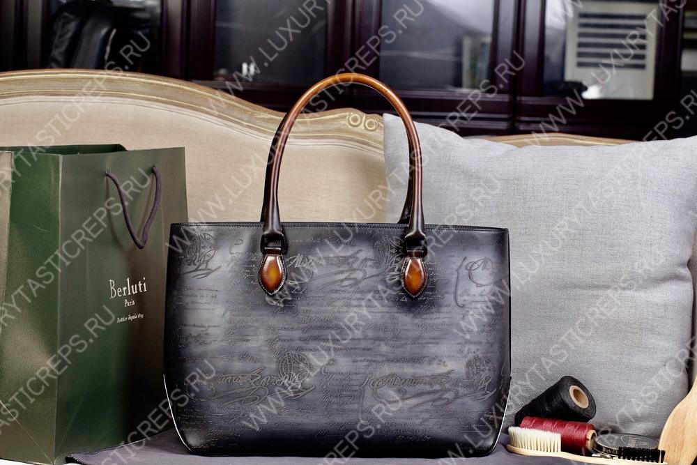 BERLUTI TOUJOURS SCRITTO TOTE BAG GREY NEO-V2