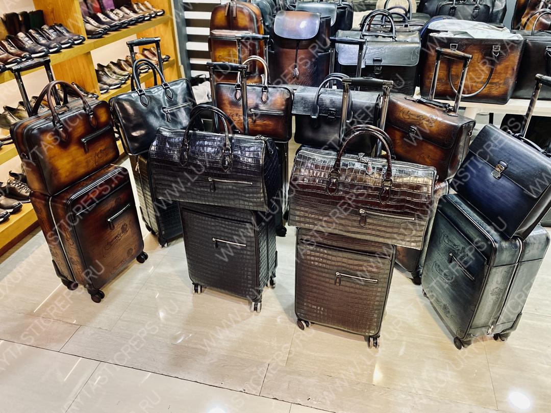 BERLUTI FORMULA 1004 ROLLING SUITCASE BROWN 1004_II-SCRITTO