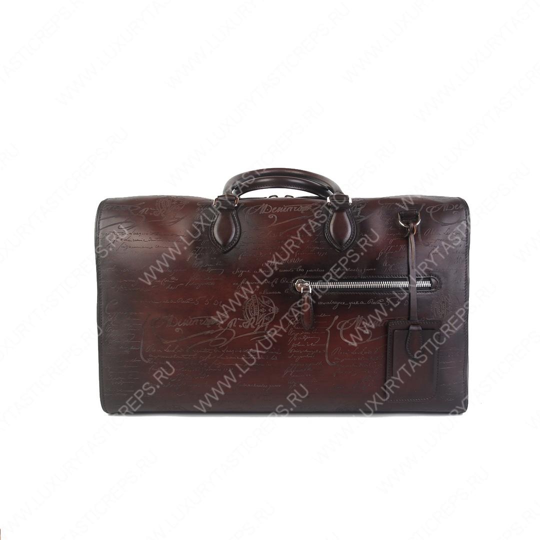 BERLUTI JOUR OFF MM SCRITTO LEATHER TRAVEL BAG BROWN JOUR_OFF_MM_NEO-V84