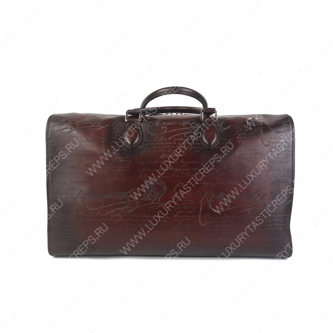 BERLUTI JOUR OFF MM SCRITTO LEATHER TRAVEL BAG BROWN JOUR_OFF_MM_NEO-V84