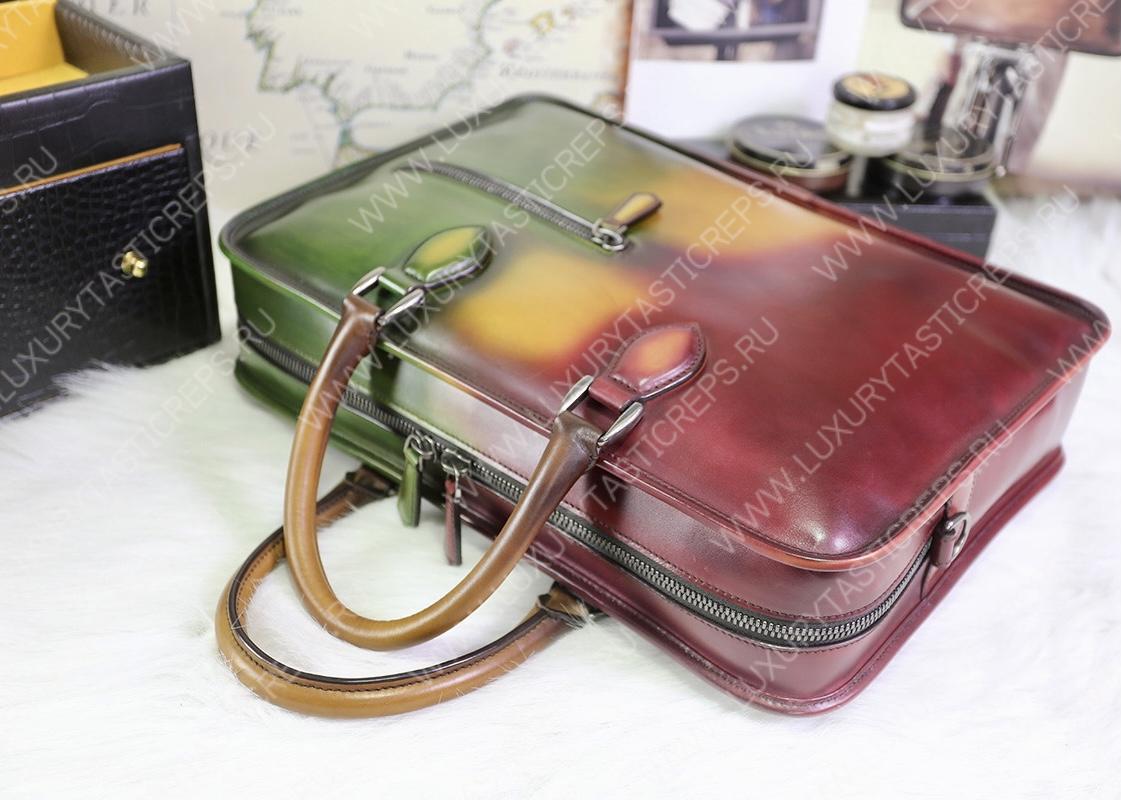BERLUTI OVERNIGHT LEATHER TRAVEL BAG MULTI-COLOR OVERNIGHT-V82