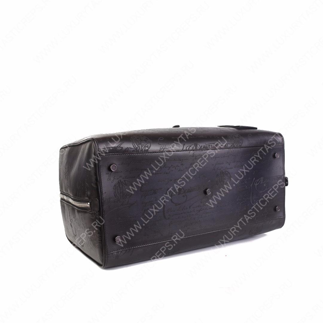 BERLUTI JOUR OFF MM SCRITTO LEATHER TRAVEL BAG BLACK JOUR_OFF_MM_NEO-V84