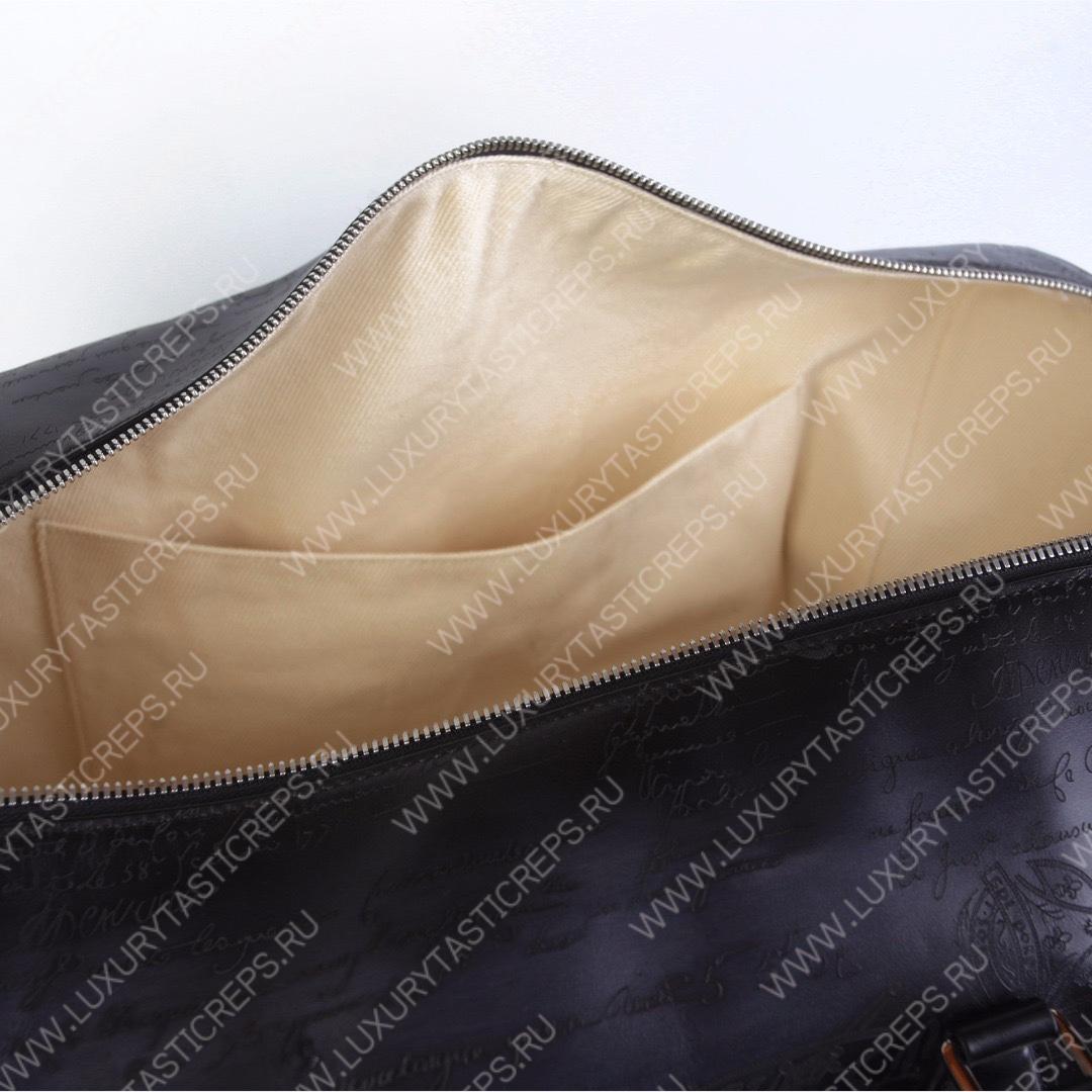 BERLUTI JOUR OFF MM SCRITTO LEATHER TRAVEL BAG BLACK JOUR_OFF_MM_NEO-V84