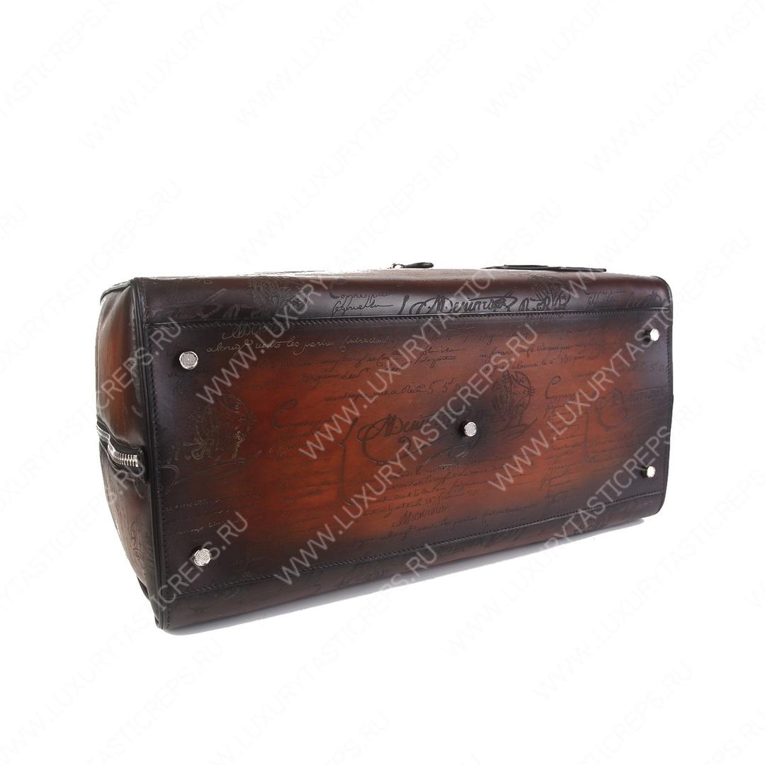 BERLUTI JOUR OFF MM SCRITTO LEATHER TRAVEL BAG TOBACCO BIS JOUR_OFF_MM_NEO-V84