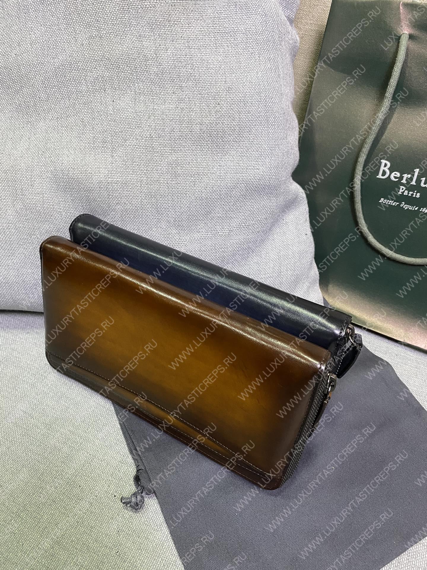 BERLUTI ITAUBA LEATHER LONG ZIPPED WALLET BLACK JOUR-V2
